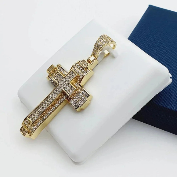 14K Gold Plated Cubic Zircon Pendant, EVBRS509 - Picture 5 of 10